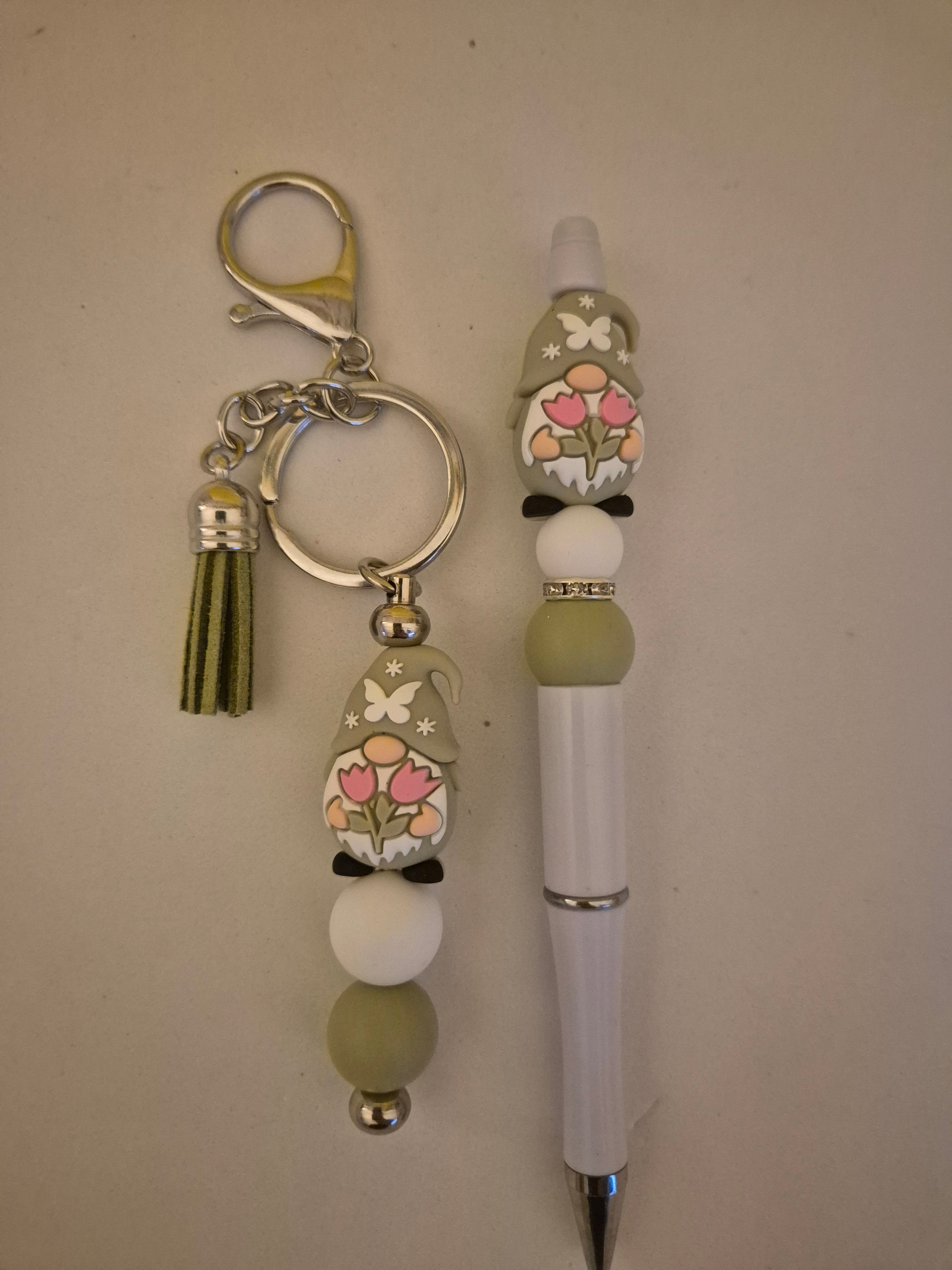 Mummy & Me Beaded Keychain and Pen Set