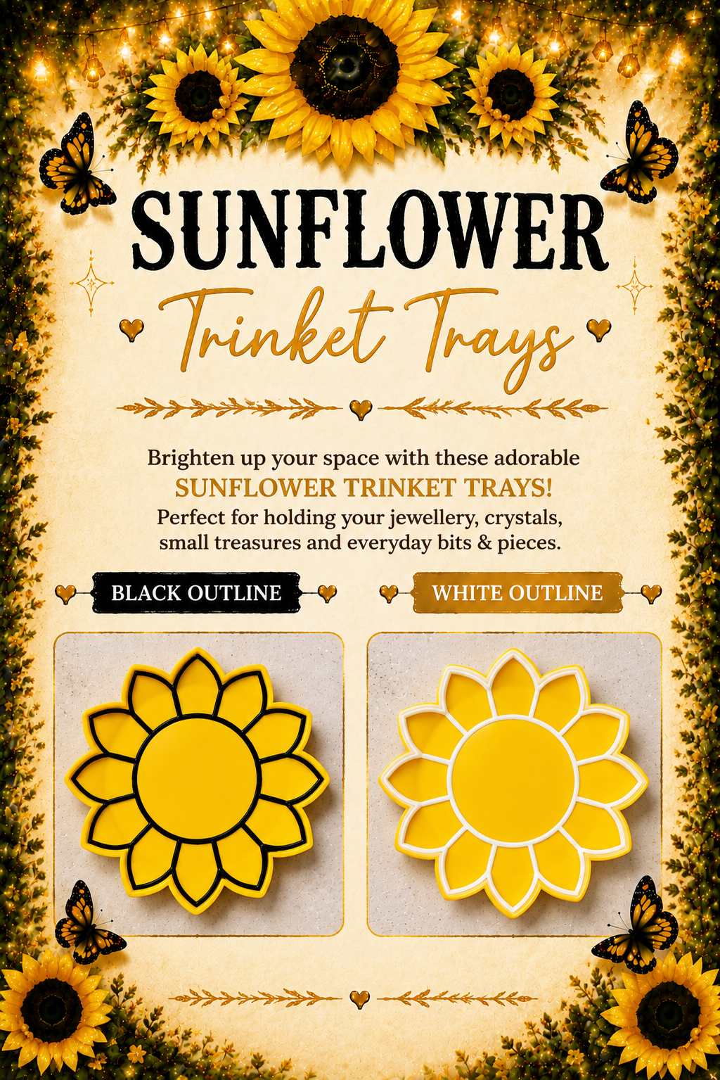 3D Printed Sunflower Trinket Tray