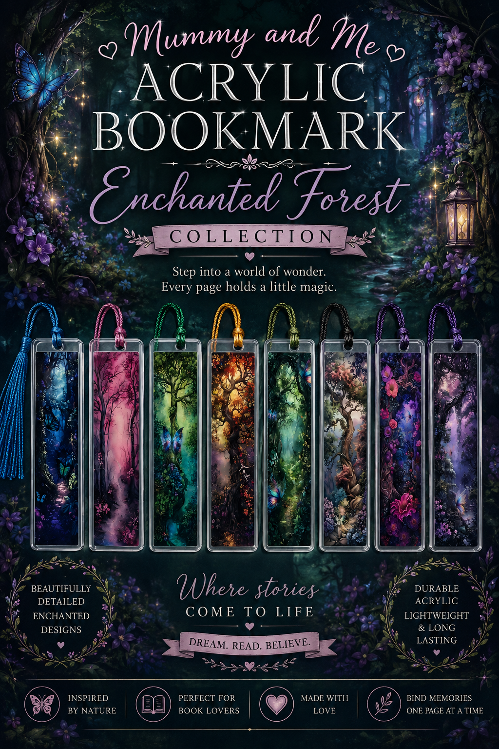 Mummy and Me Acrylic Bookmark Enchanted Forest Collection