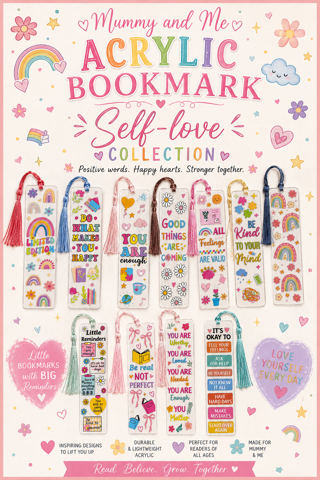 Mummy and Me Acrylic Bookmark Self Love Collection