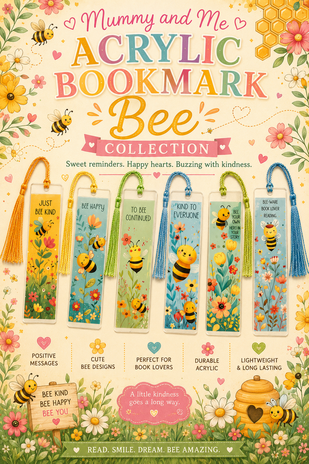 Mummy and Me Acrylic Bookmark Bee Collection