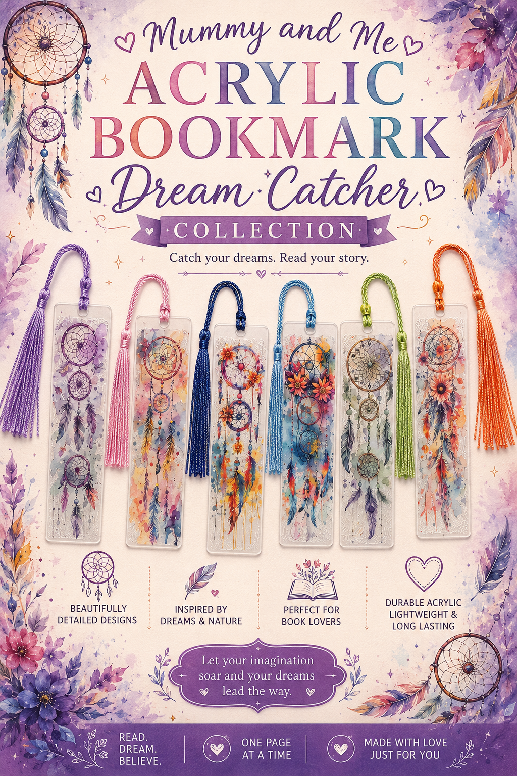 Mummy and Me Acrylic Bookmark Dream Catcher Collection