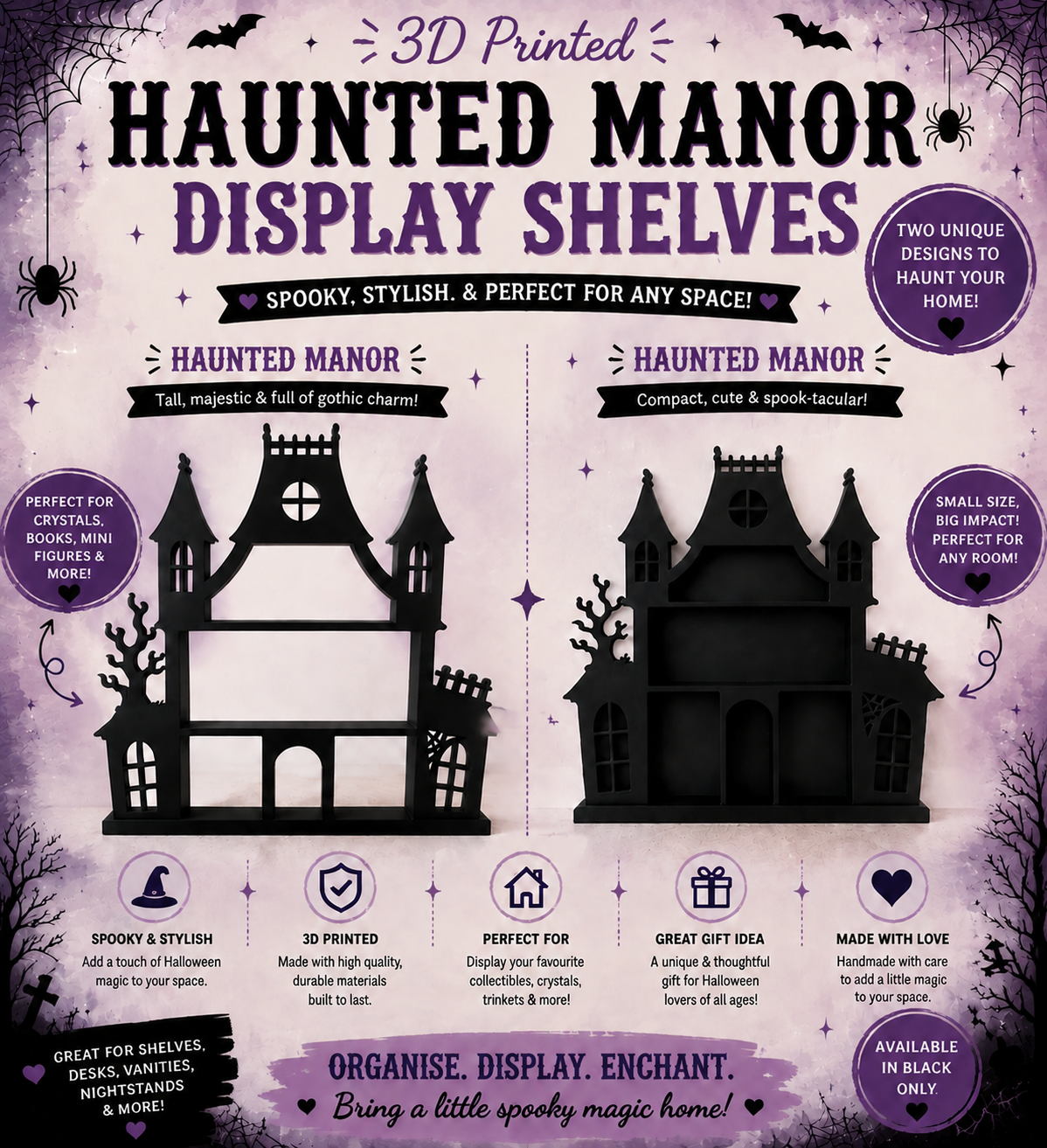 3D Printed Spooky Shelf Collection