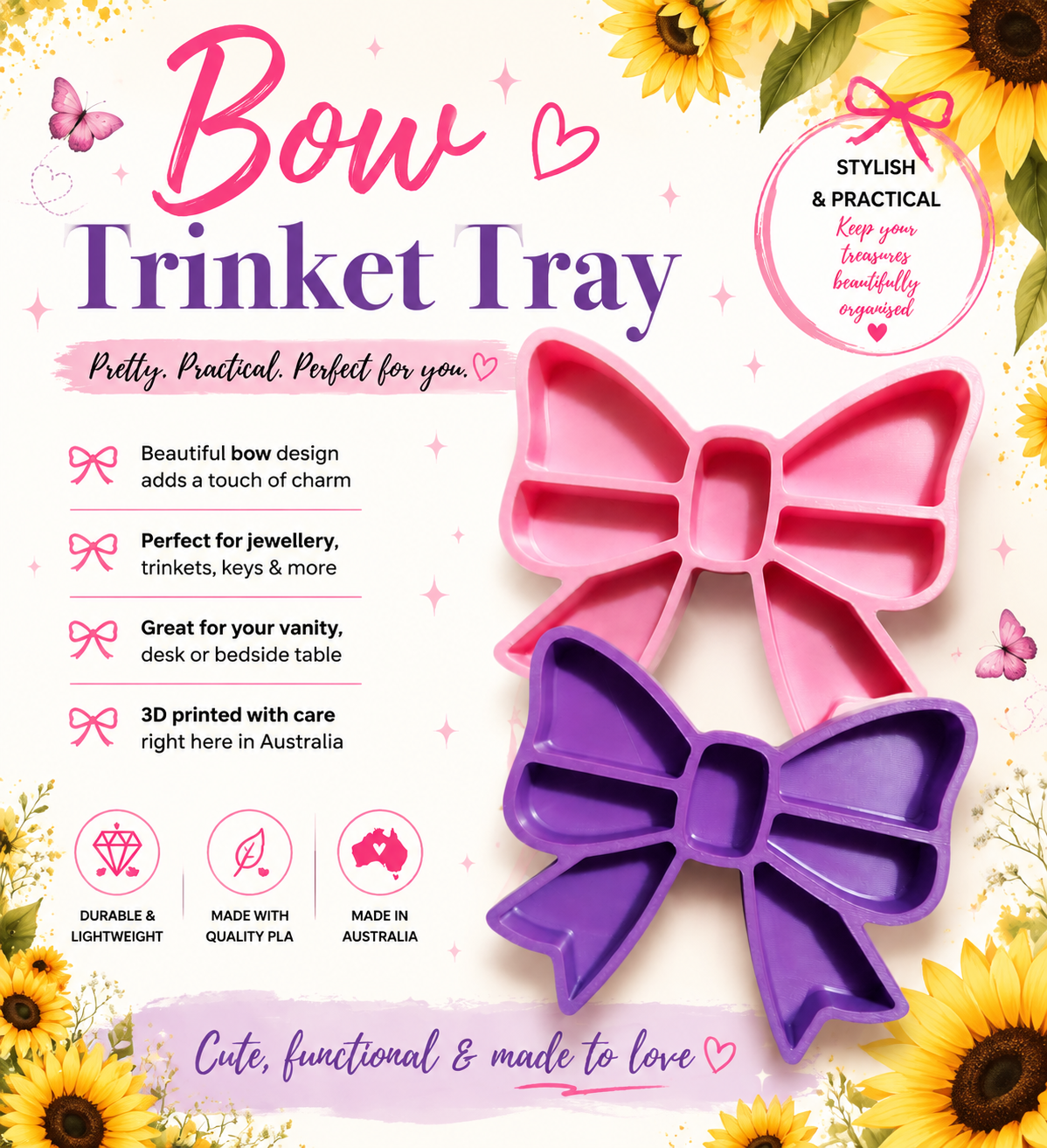 3D Printed Bow Trinket Tray