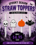 3D Printed Spooky Straw Topper Collection