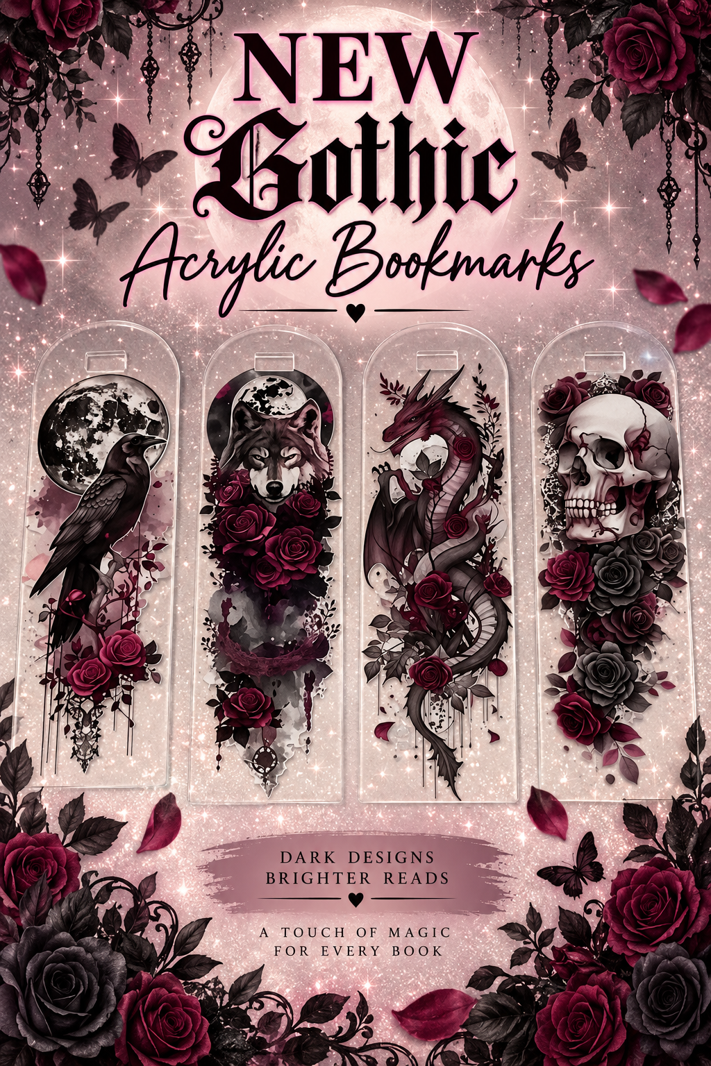 Mummy and Me Acrylic Bookmark Gothic Garden Collection
