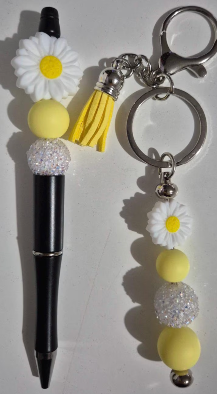 Mummy & Me Beaded Keychain and Pen Set