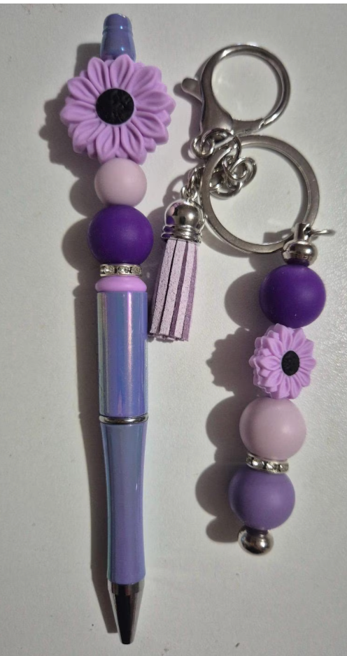 Mummy & Me Beaded Keychain and Pen Set