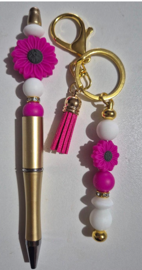 Mummy & Me Beaded Keychain and Pen Set