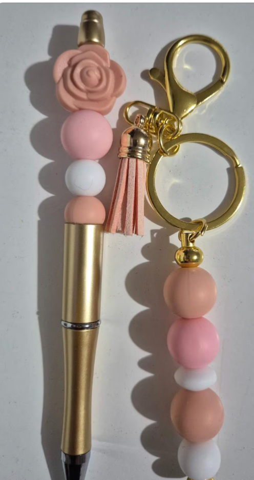 Mummy & Me Beaded Keychain and Pen Set