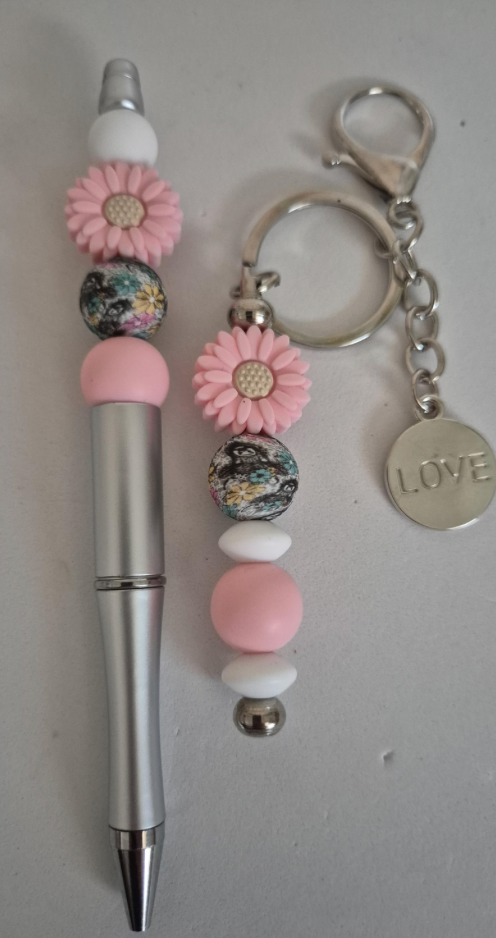 Mummy & Me Beaded Keychain and Pen Set