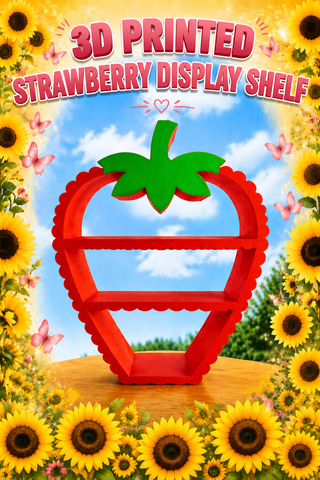 Strawberry 3D Printed Display Shelves