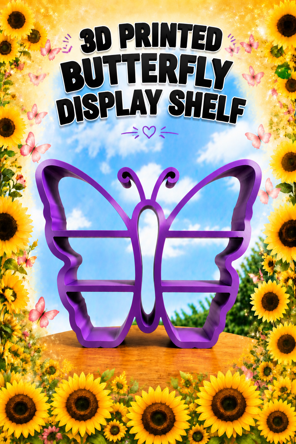 Butterfly 3D Printed Display Shelf