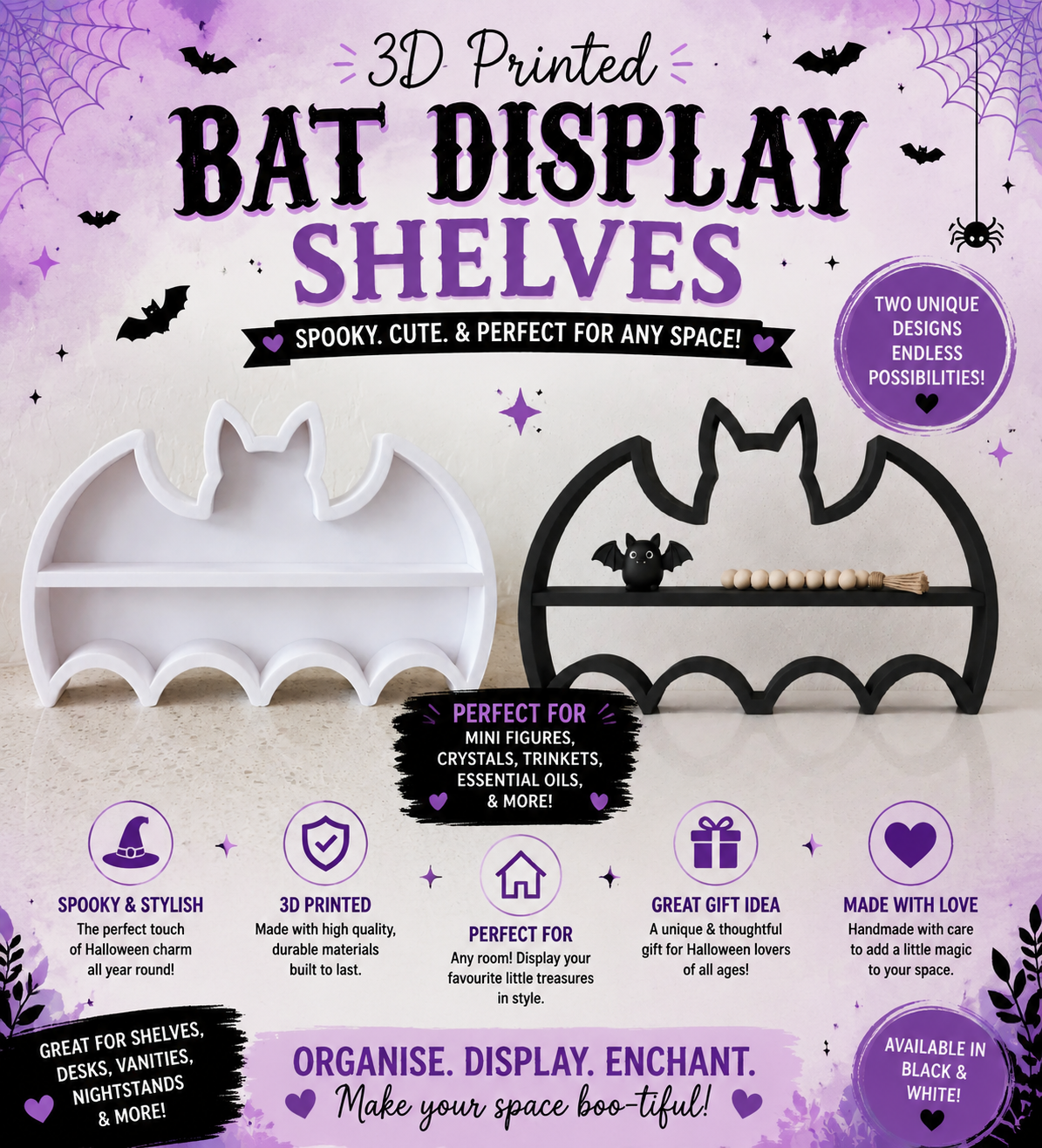 3D Printed Spooky Shelf Collection