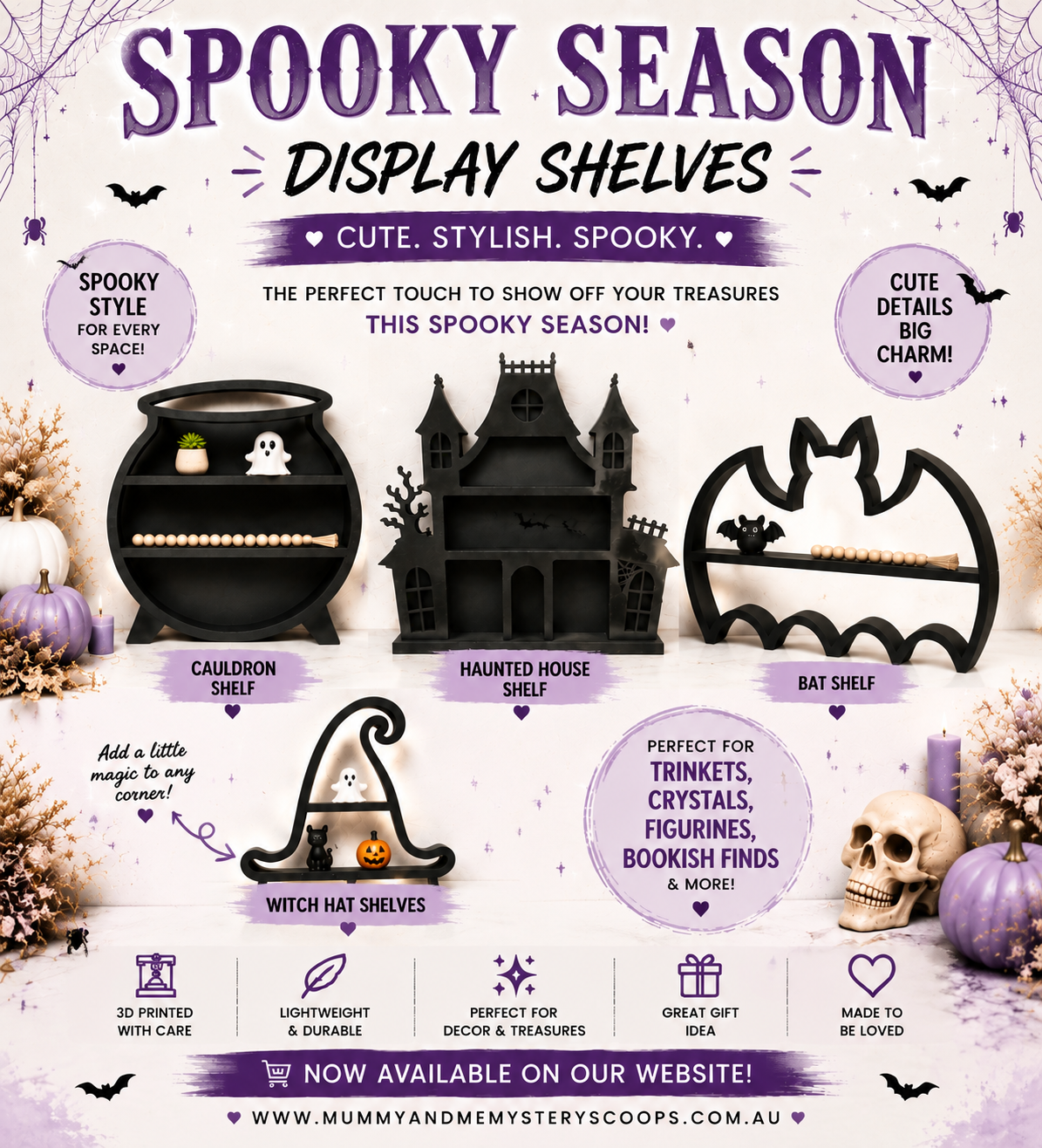 3D Printed Spooky Shelf Collection