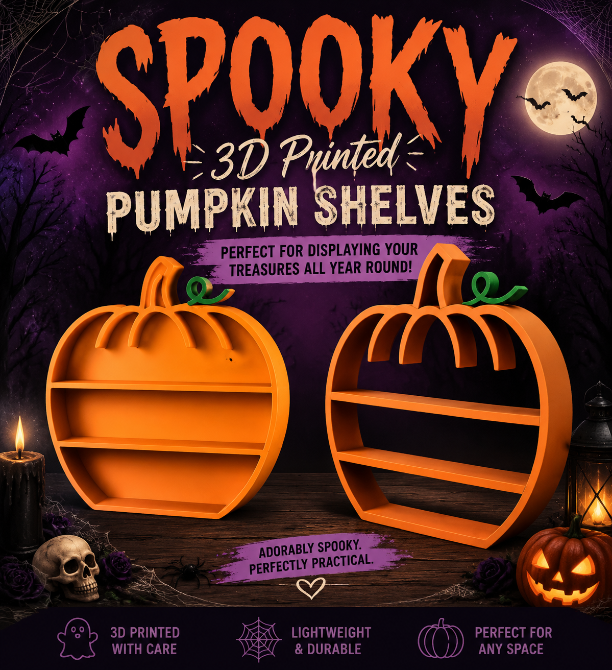 3D Printed Spooky Shelf Collection